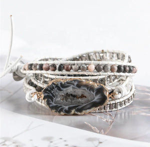 Agate Stone Wrap Bracelet