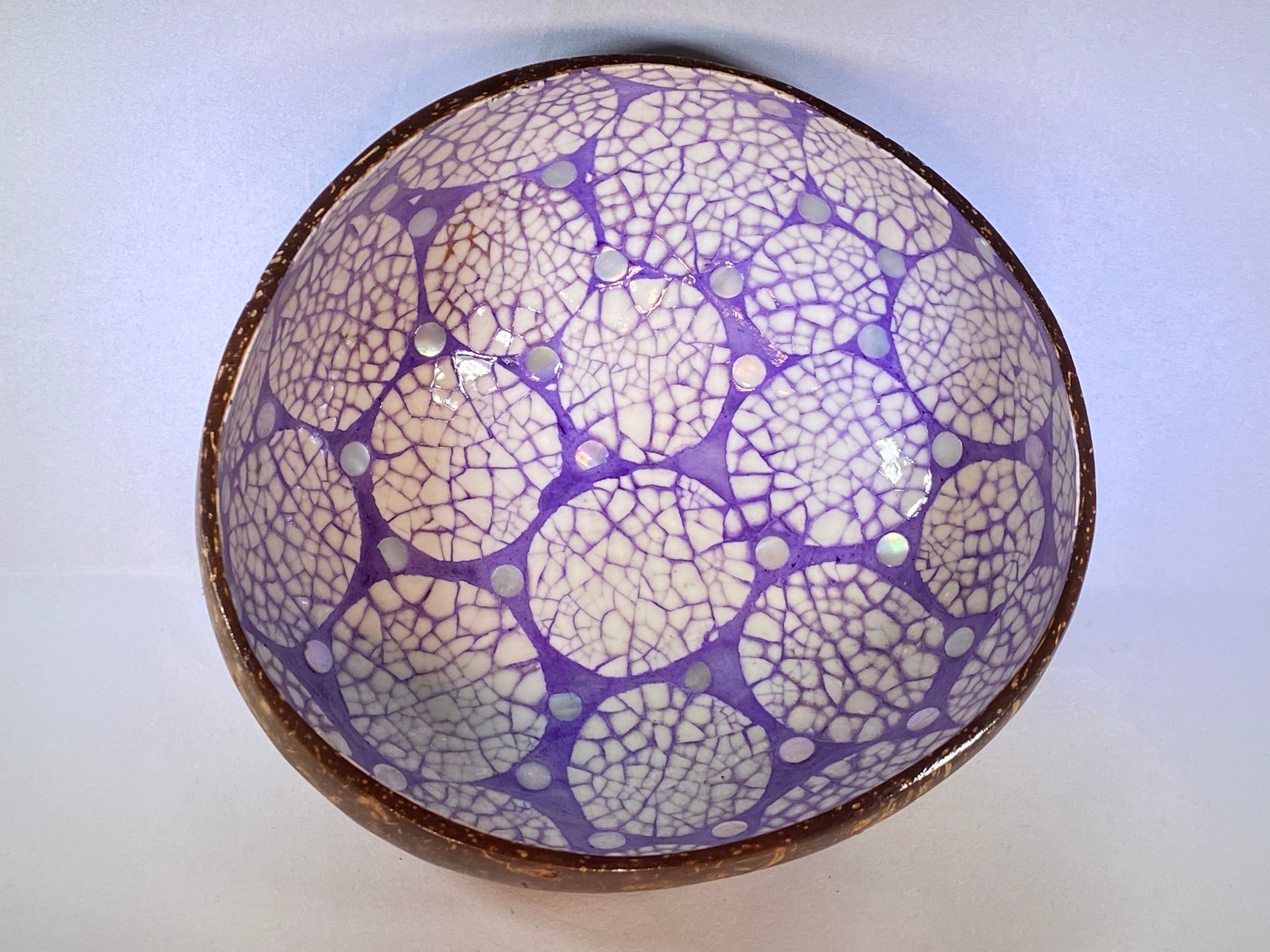 Coconut Bowl - Purple w/ Circles