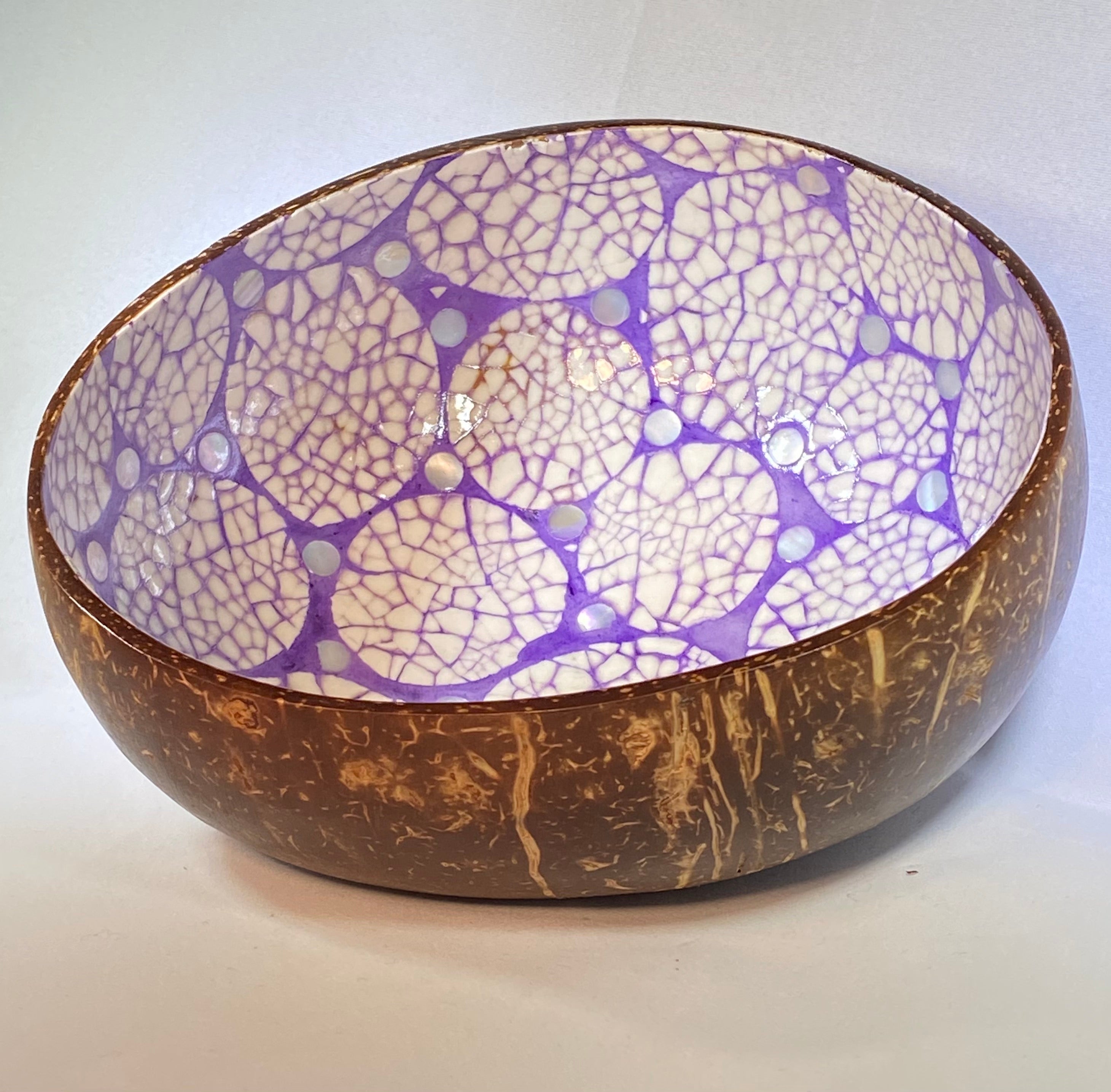 Coconut Bowl - Purple w/ Circles