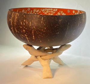 Coconut Bowl - Orange w/ Circles